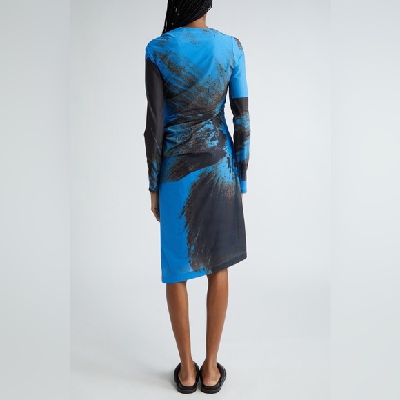 Stine Goya Leonora Dress Abstract Floral Long Sleeve Asymmetric Dress BROKEN ZIP - Picture 2 of 11